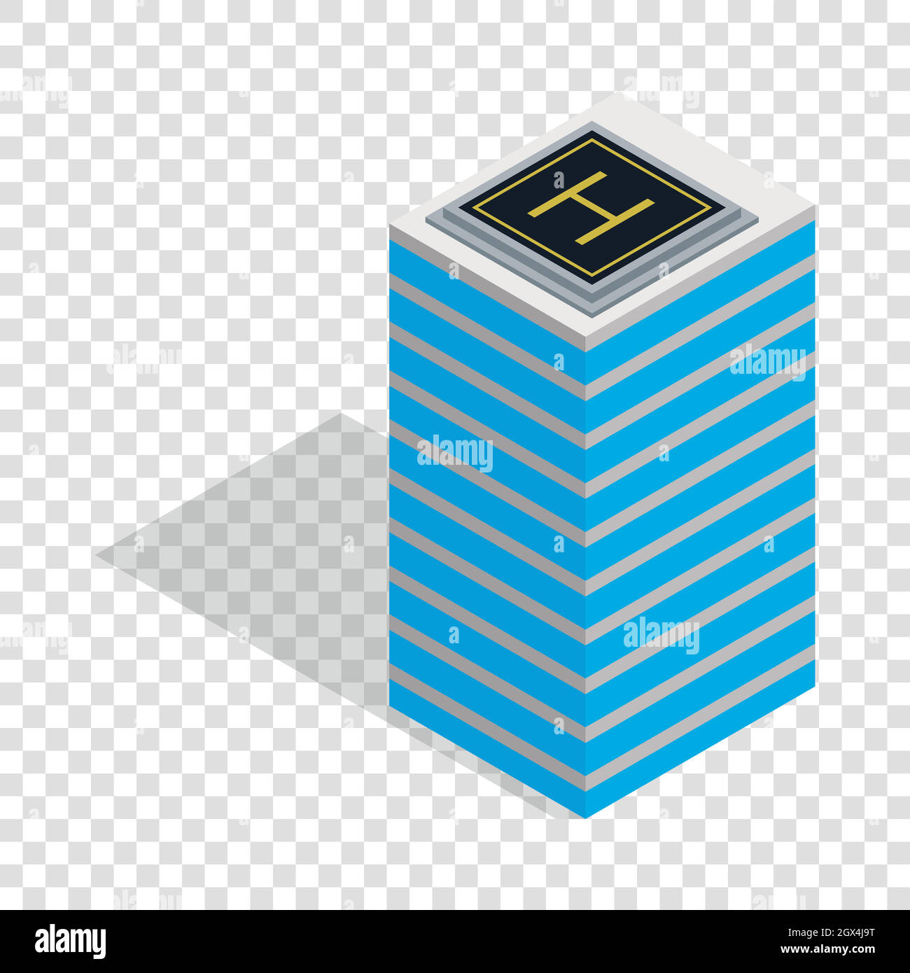 Di atterraggio per elicotteri pad icona isometrica Illustrazione Vettoriale