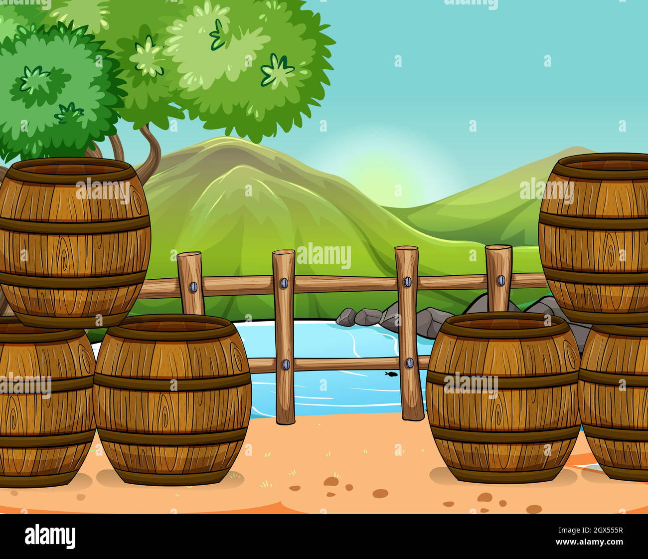 Botti di legno Illustrazione Vettoriale