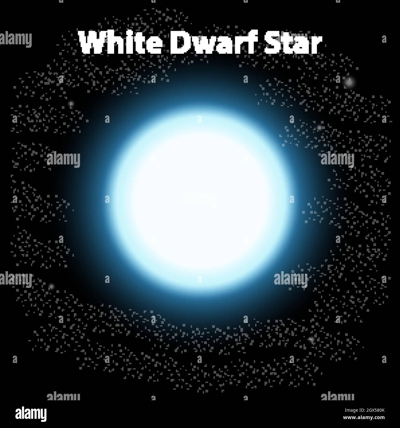 Stella nana bianca in sfondo scuro Illustrazione Vettoriale