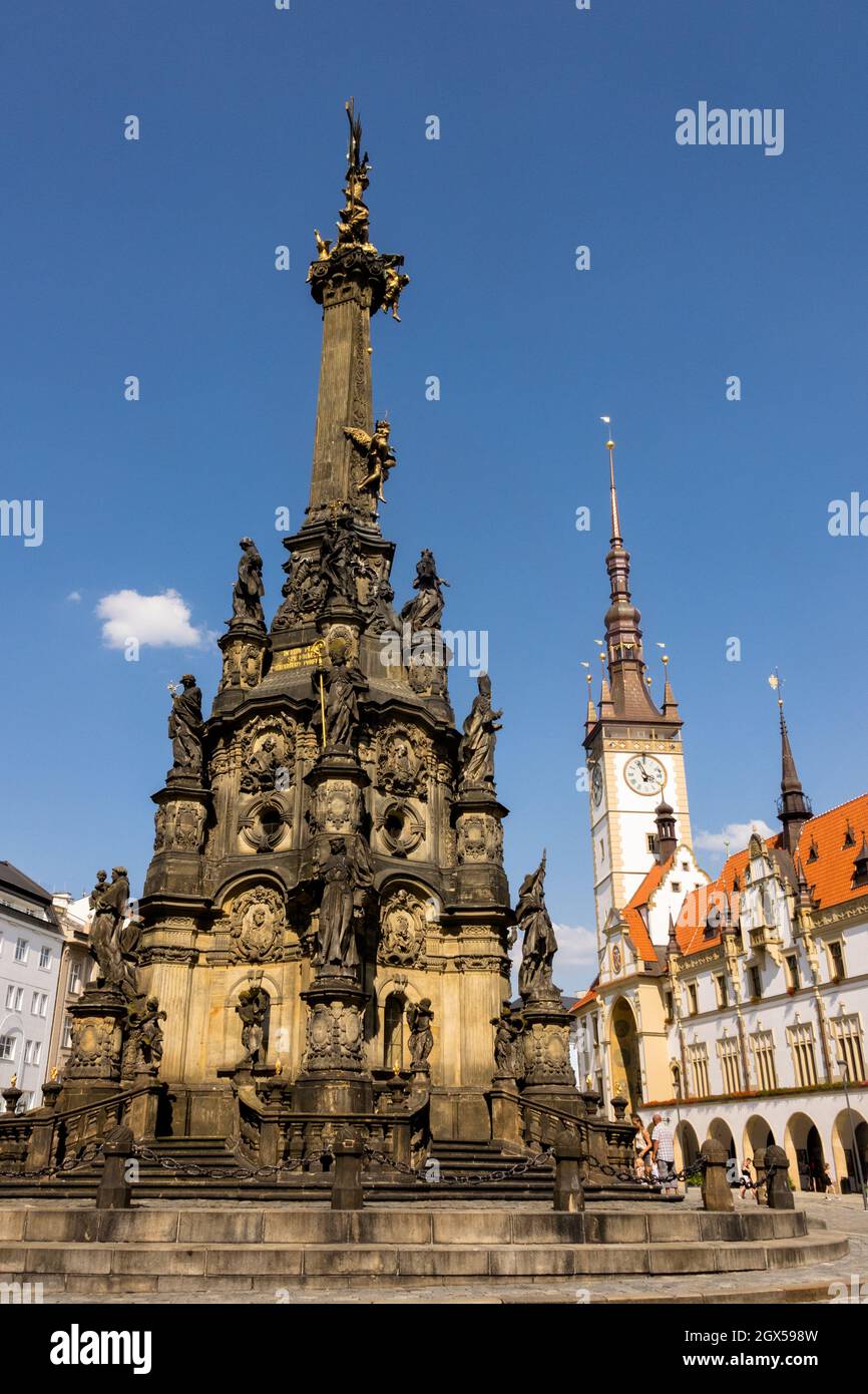 La colonna della Santissima Trinità Olomouc Moravia, colonna della Santissima Trinità Repubblica Ceca, Europa Foto Stock