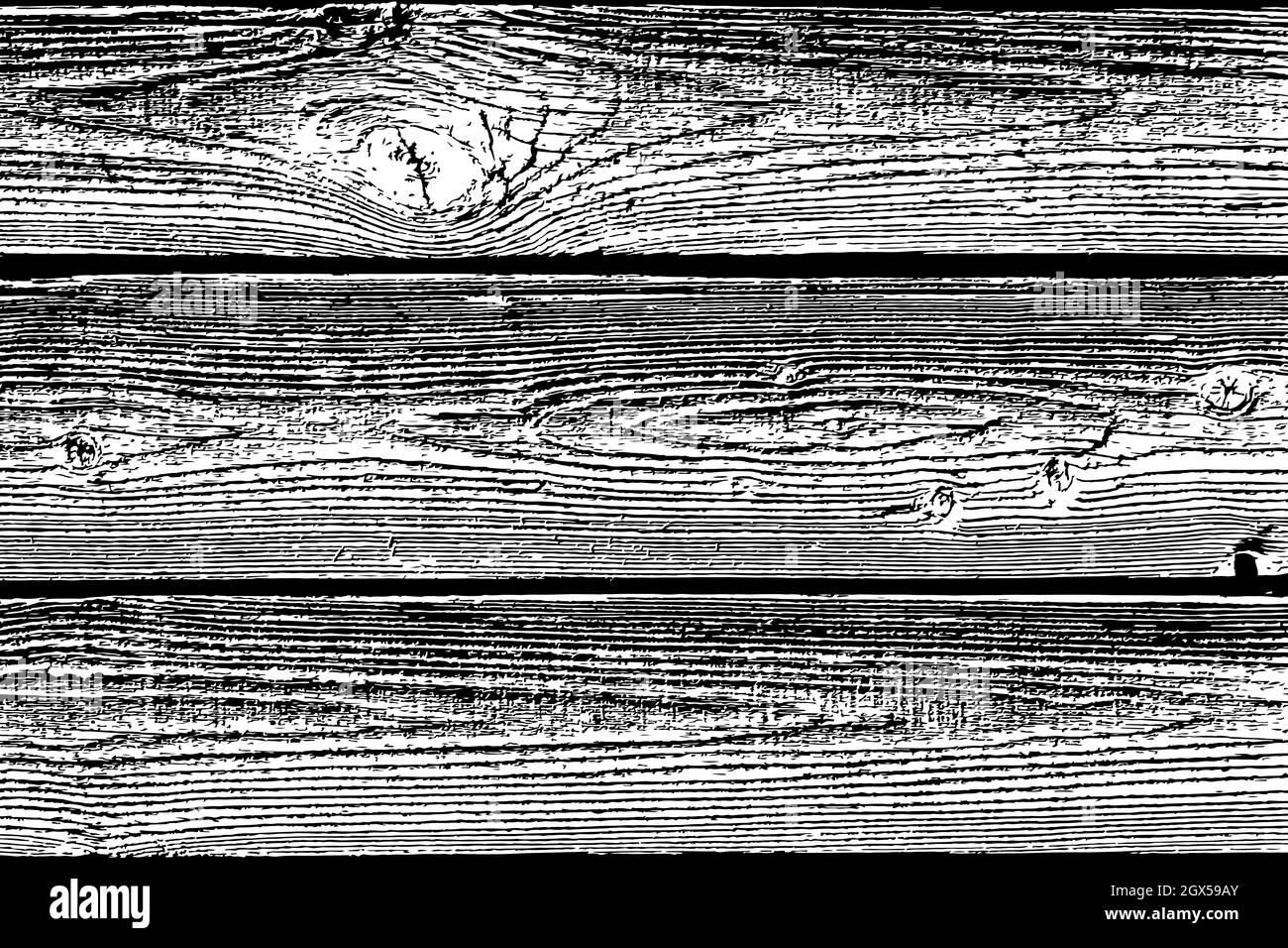 Struttura vettoriale in legno con venature, tessuto bianco e nero, sfondo vettoriale testurizzato Illustrazione Vettoriale