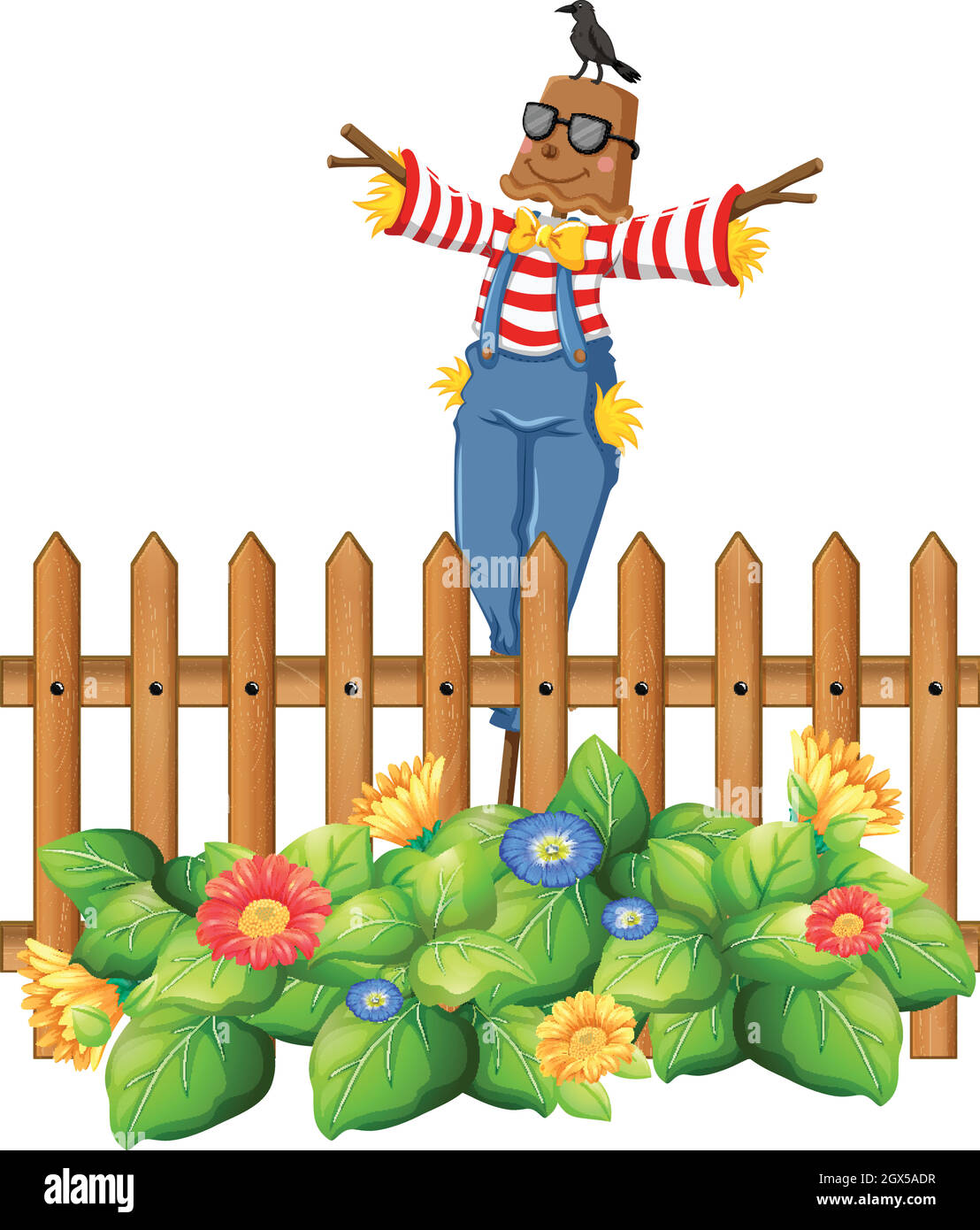 Lo Spaventapasseri in giardino Illustrazione Vettoriale