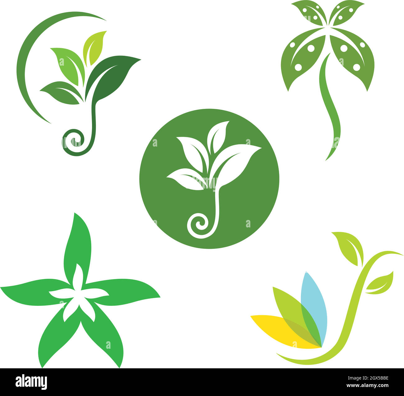 verde foglia ecologia natura elemento vettore icona di andare verde Illustrazione Vettoriale