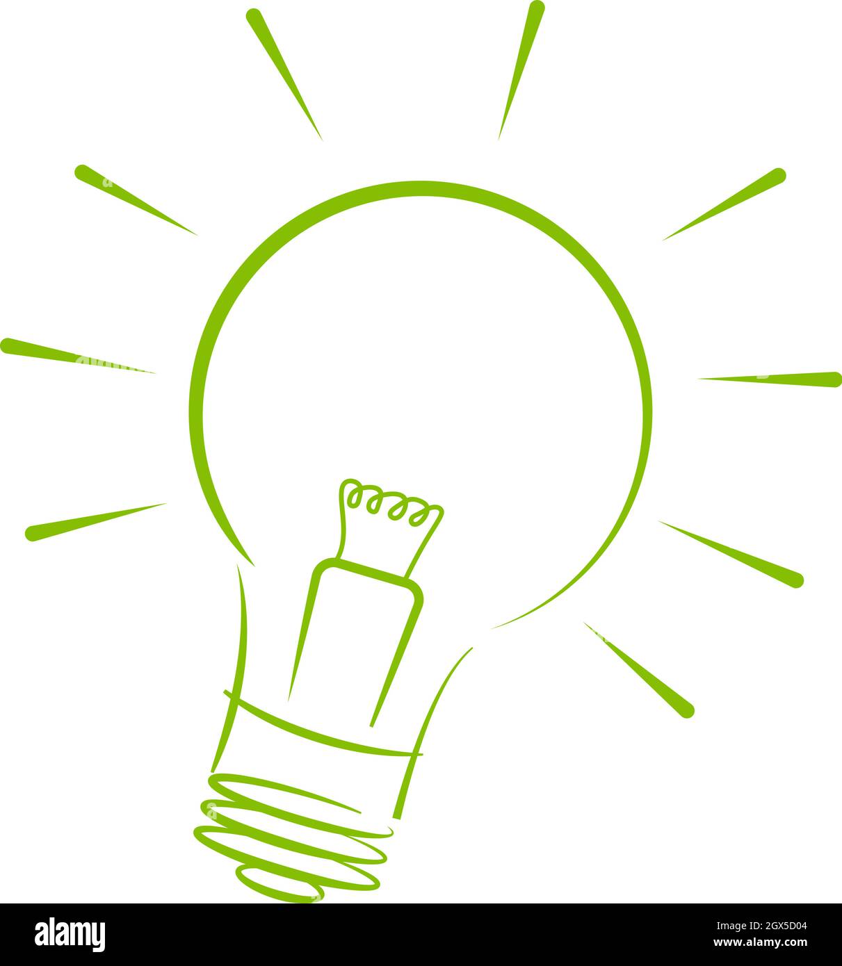 profilo della lampadina incandescente isolato su sfondo bianco, illustrazione vettoriale Illustrazione Vettoriale