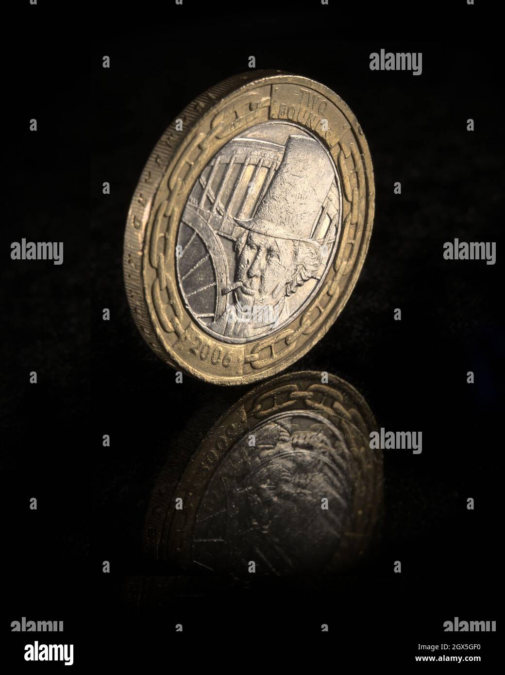 2006 moneta da due libbre raffigurante il Brunel del Regno di Isambard Foto Stock