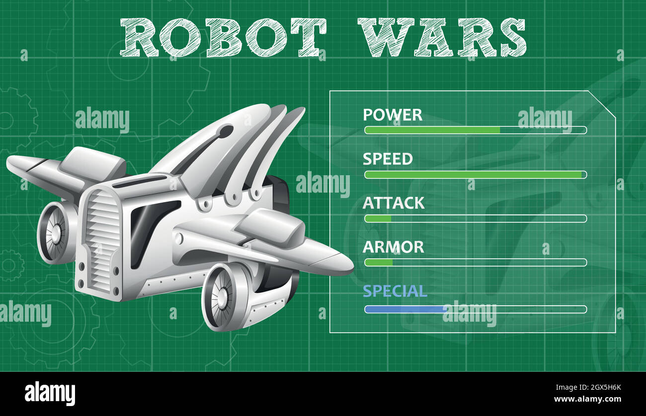 Guerre robot con caratteristiche speciali Illustrazione Vettoriale