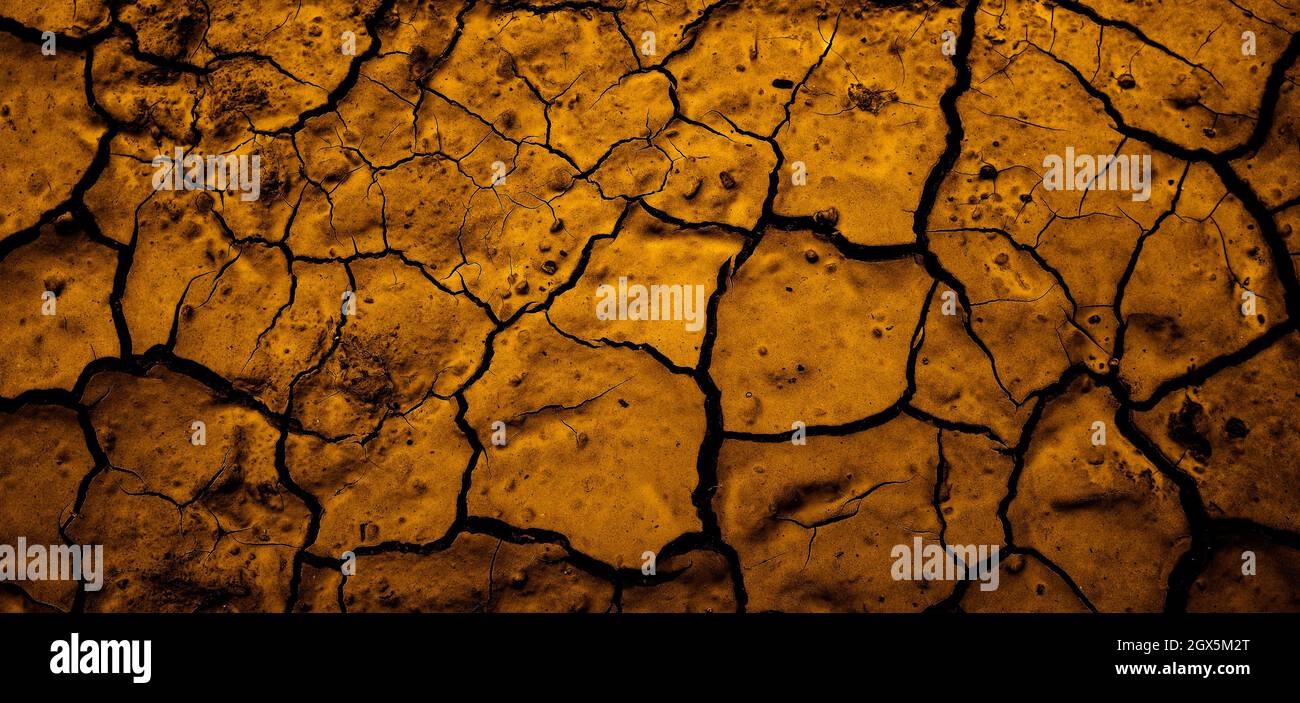 Fango secco in terra deserta parched terra sporcizia che rappresenta il cambiamento climatico e la siccità Foto Stock