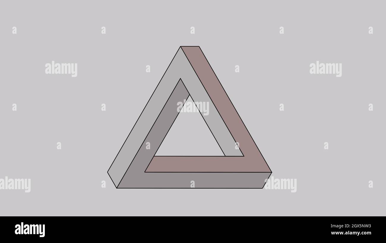 Triangolo di Penrose. Illustrazione. Triangolo su uno sfondo pulito Foto Stock