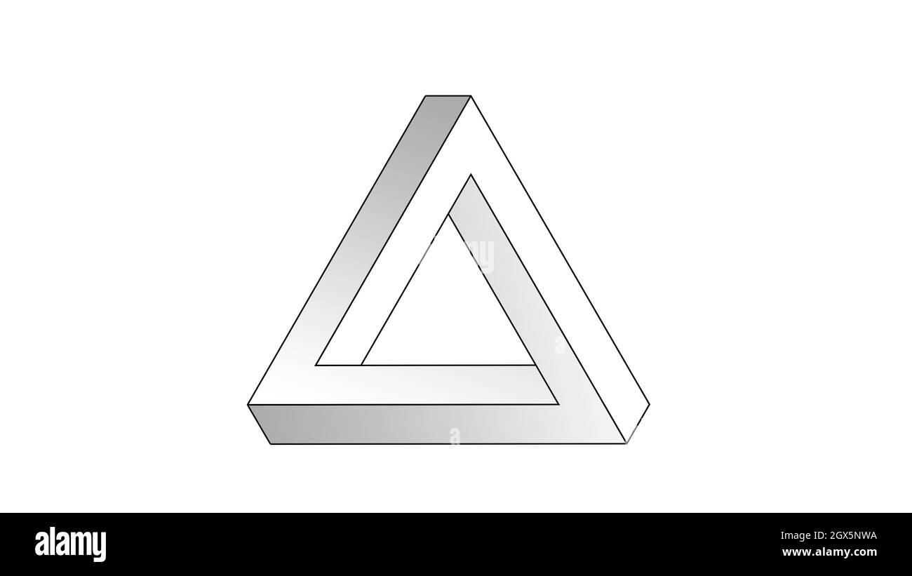 Triangolo di Penrose. Illustrazione. Triangolo su uno sfondo pulito Foto Stock