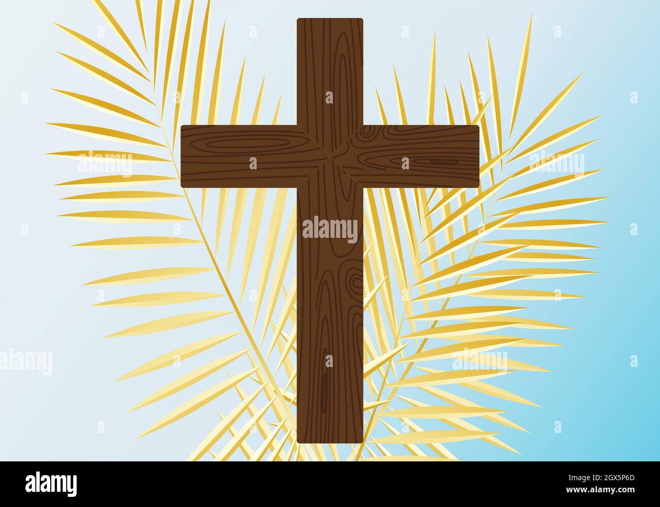 Rami di croce e palma. Pasqua. Illustrazione del vento. Il simbolo della  salvezza. Speranza Foto stock - Alamy