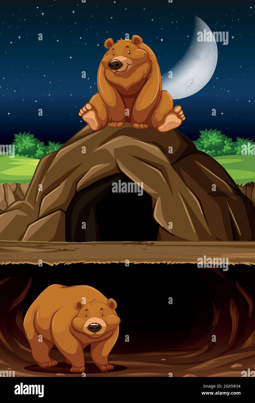 Orso alla grotta Illustrazione Vettoriale