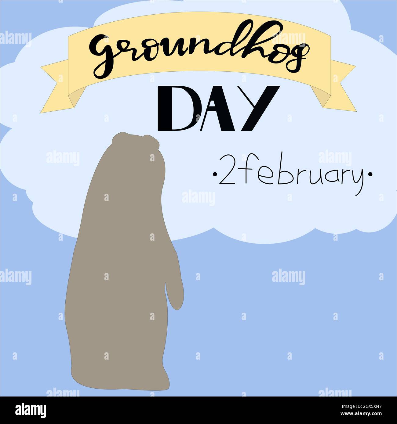 Giorno di Groundhog. Illustrazione Foto Stock