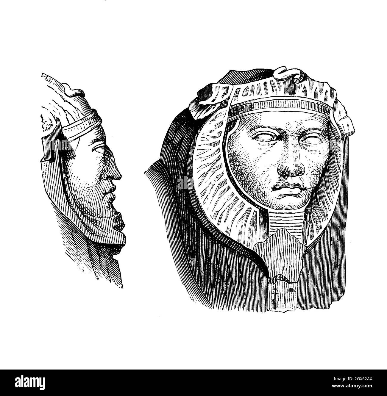 Antico Egitto, Sfinge con il ritratto di un re barbaro Hyksos conservato a Tanis Foto Stock