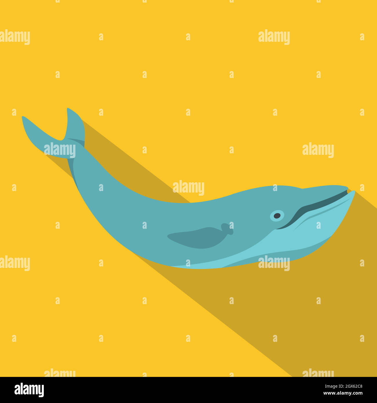 Balena Blu icona, stile piatto Illustrazione Vettoriale