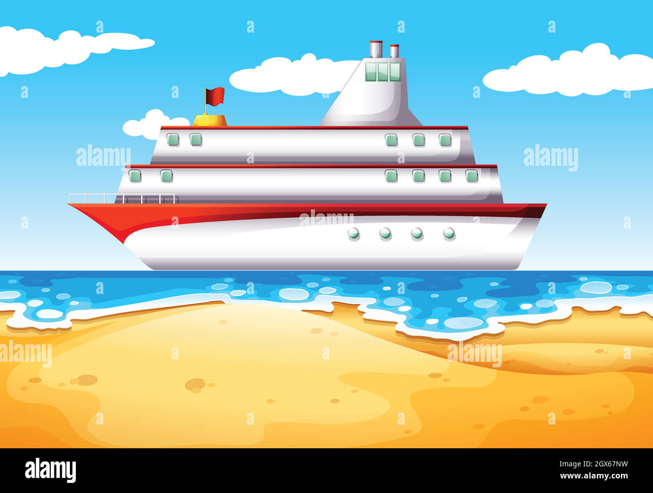 Una nave in spiaggia Illustrazione Vettoriale