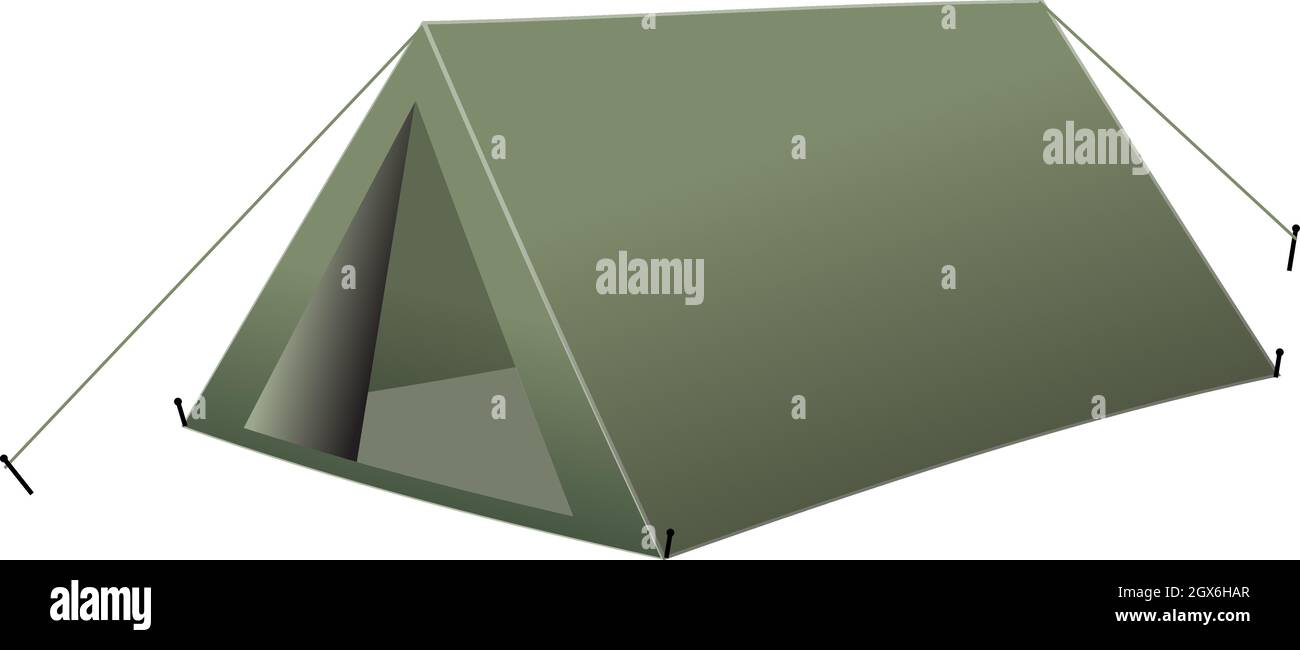 Tenda da campeggio verde stile vintage - Illustrazione vettoriale Illustrazione Vettoriale