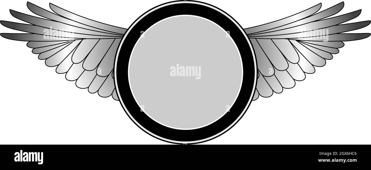 Cerchio rotondo con ali di uccello - Illustrazione del vettore Illustrazione Vettoriale