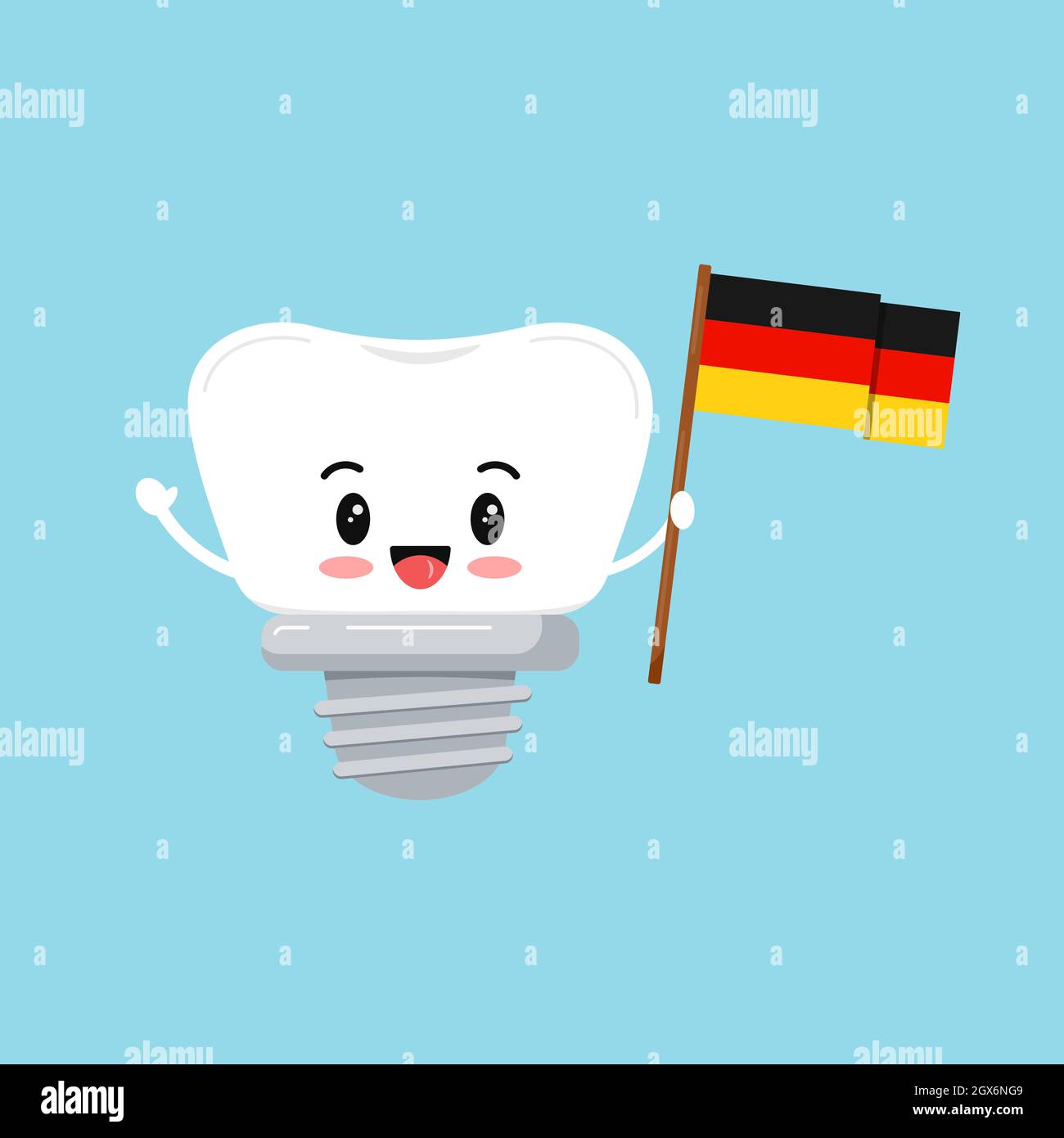 Impianto dentato Oktoberfest con bandiera tedesca ondulata Illustrazione Vettoriale