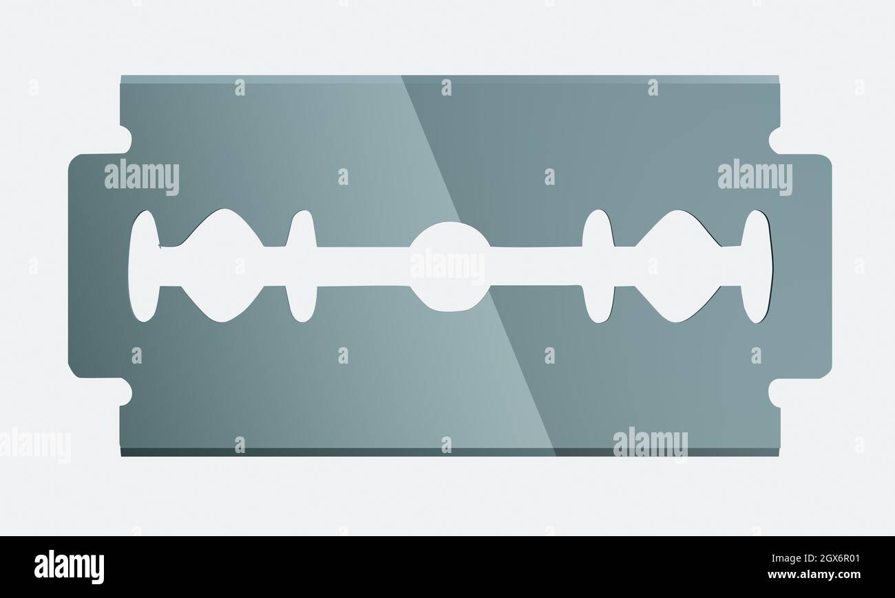 Rasatura della lama Razor su sfondo bianco Foto Stock