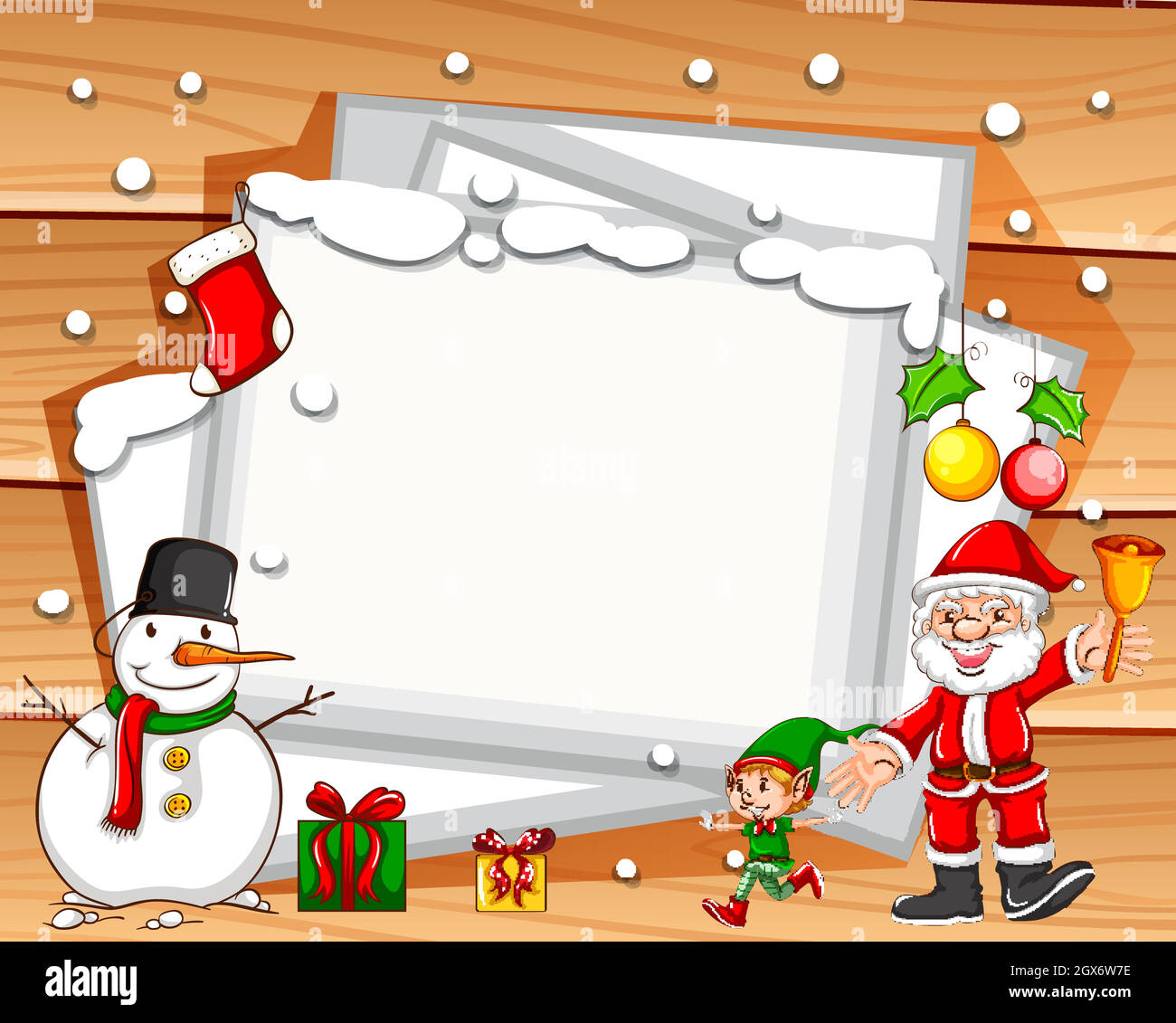 Disegno di bordo con tema di natale Illustrazione Vettoriale