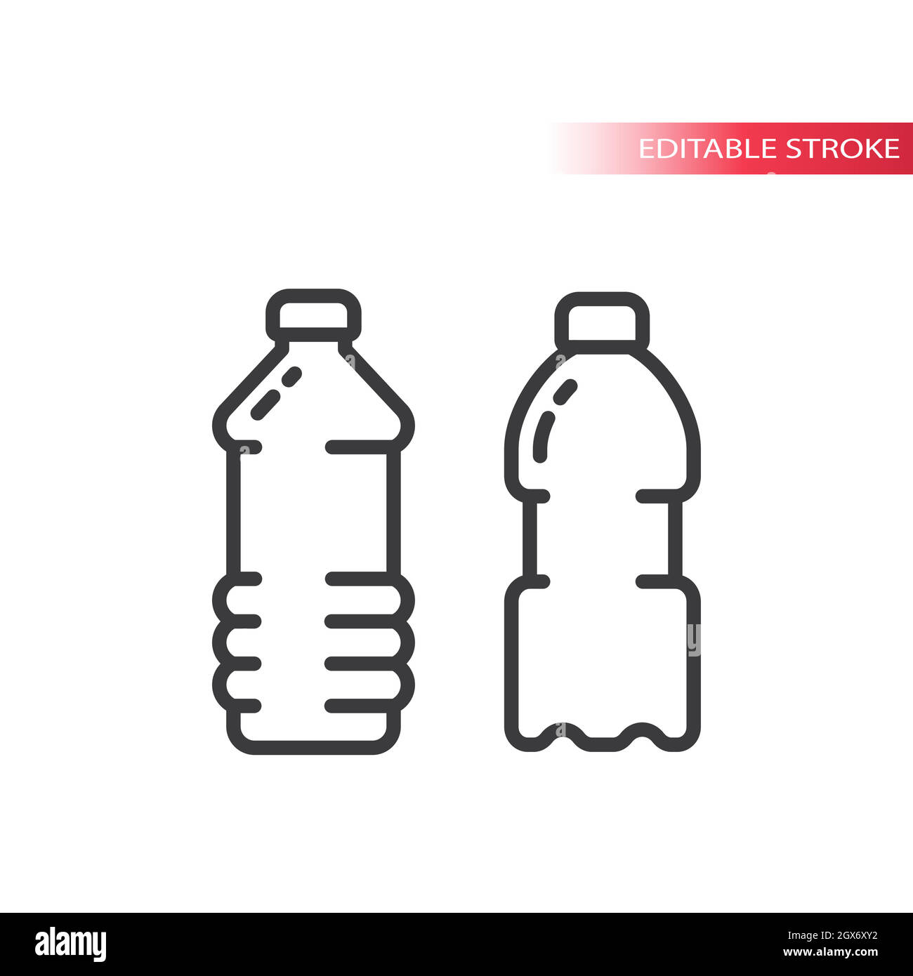 Icona vettore linea bottiglia acqua Illustrazione Vettoriale