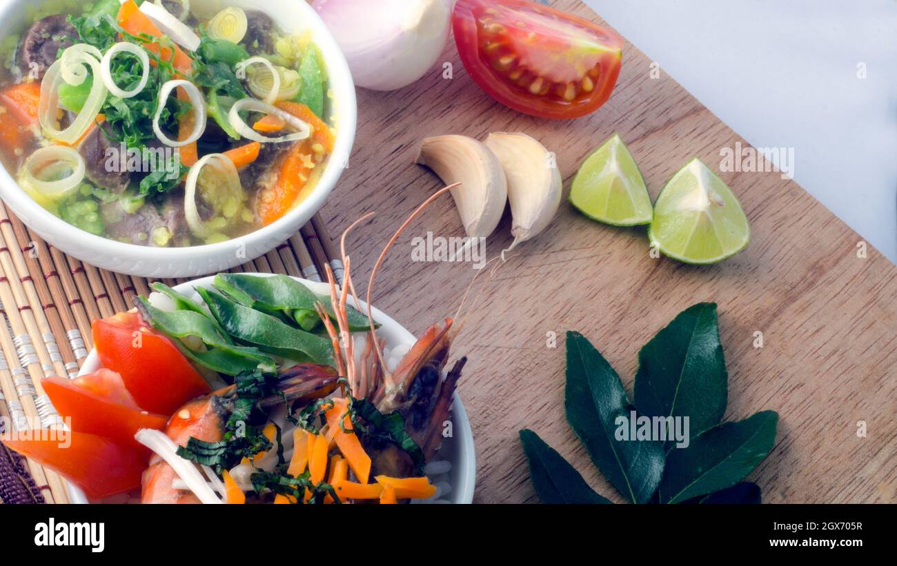 Preparazione della cucina asiatica. Foto Stock