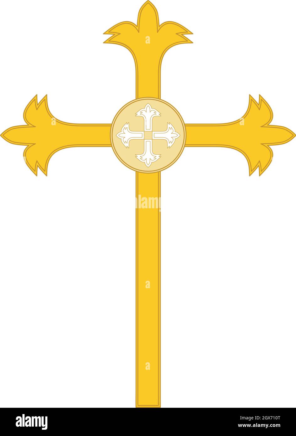 Croce cristiana in giallo - Illustrazione vettoriale Illustrazione Vettoriale