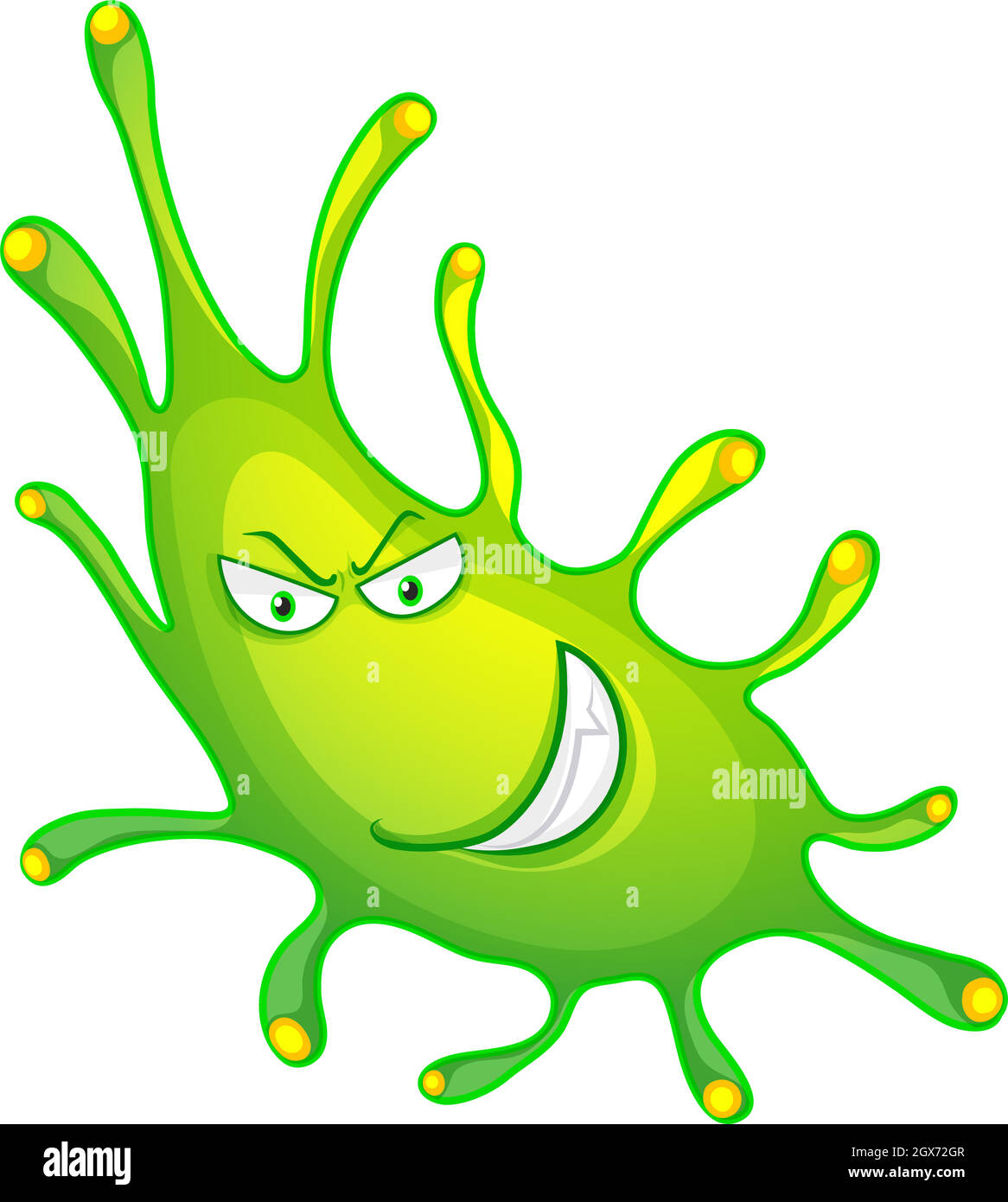 Batteri verdi con faccia di mostro Illustrazione Vettoriale