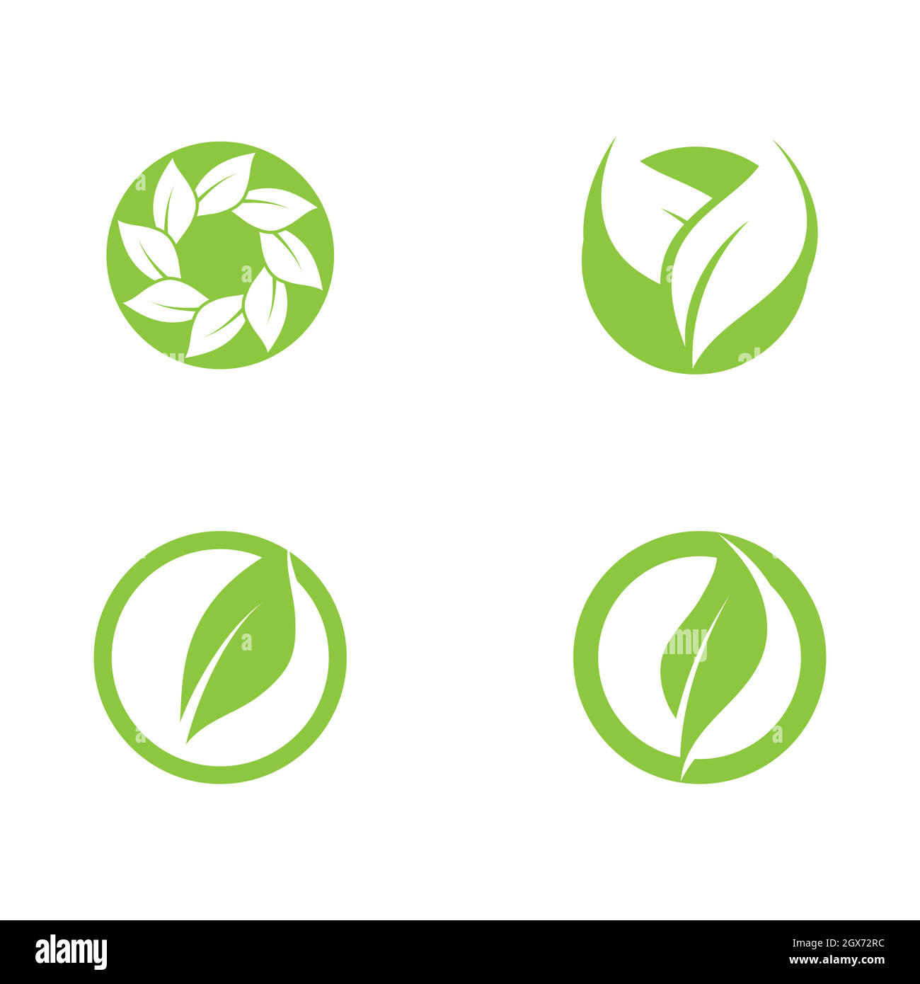 Loghi di verde foglia di albero ecologia Illustrazione Vettoriale
