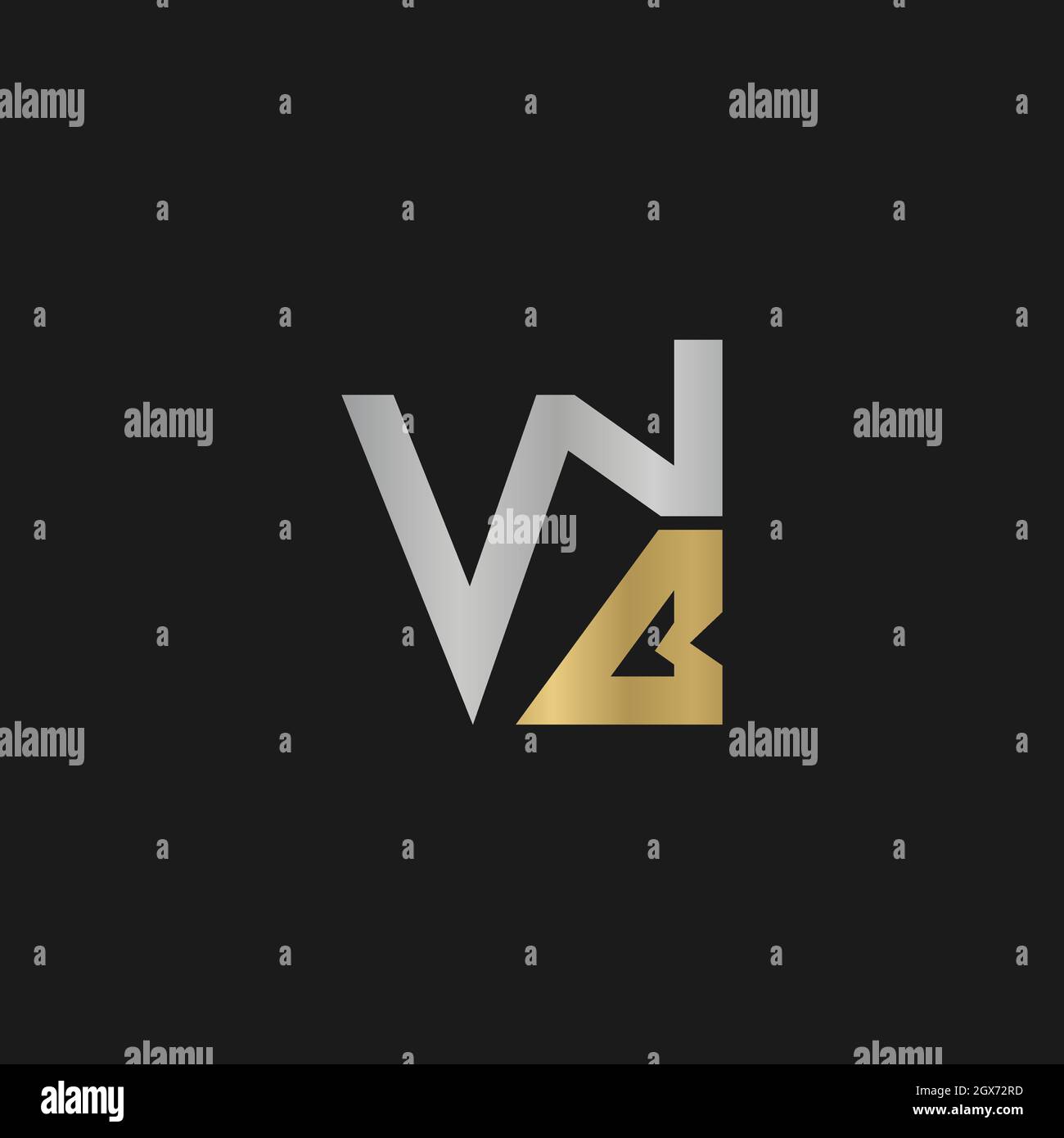 Lettere iniziali logo BW, WB, W e B. Illustrazione Vettoriale
