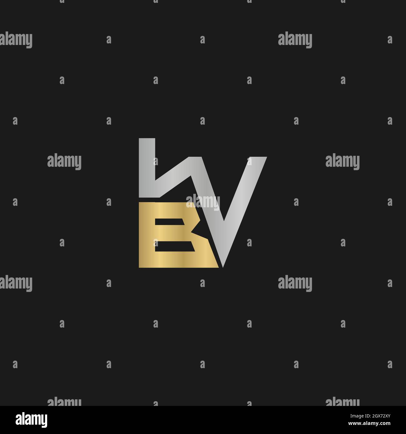 Lettere iniziali logo BW, WB, W e B. Illustrazione Vettoriale