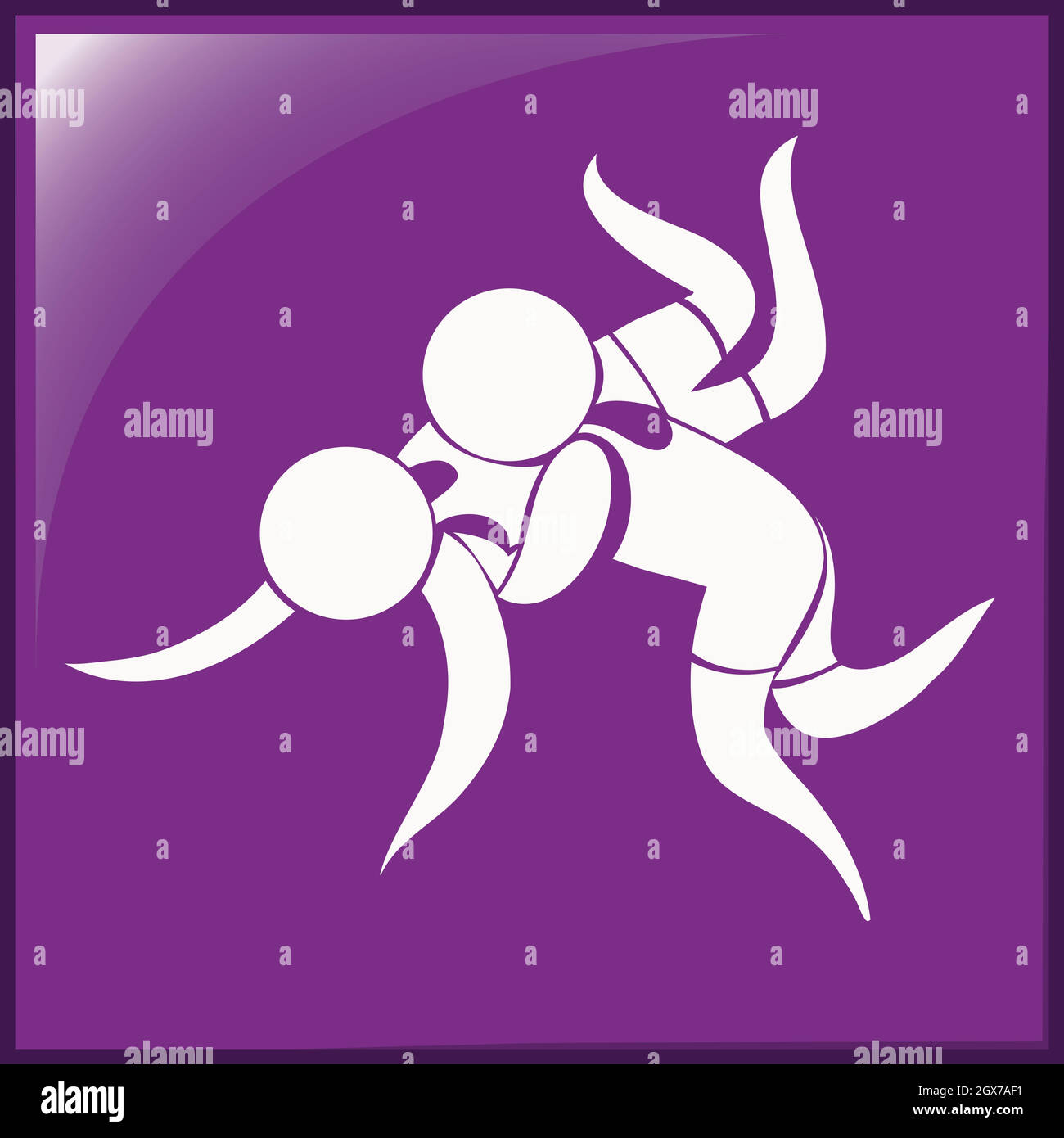 Sport icona design per il wrestling Illustrazione Vettoriale