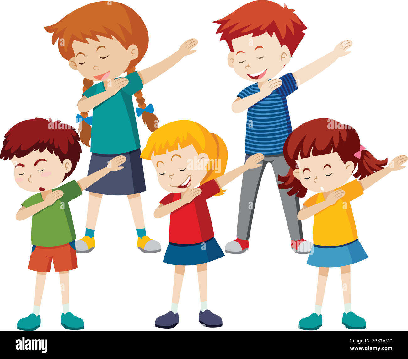 Un gruppo di bambini dab Illustrazione Vettoriale