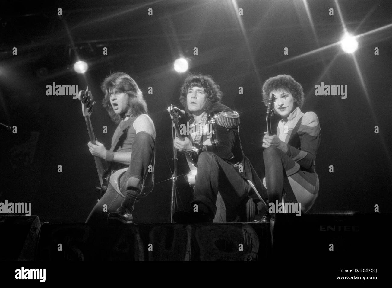 La sensazionale Alex Harvey Band ha suonato al Reading Rock Festival, Inghilterra, nell'agosto 1977. Foto Stock