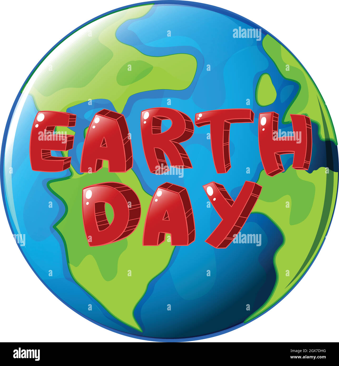 Un globo con etichetta Earth Day Illustrazione Vettoriale