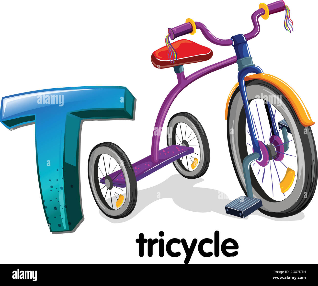 Una lettera T per il triciclo Illustrazione Vettoriale