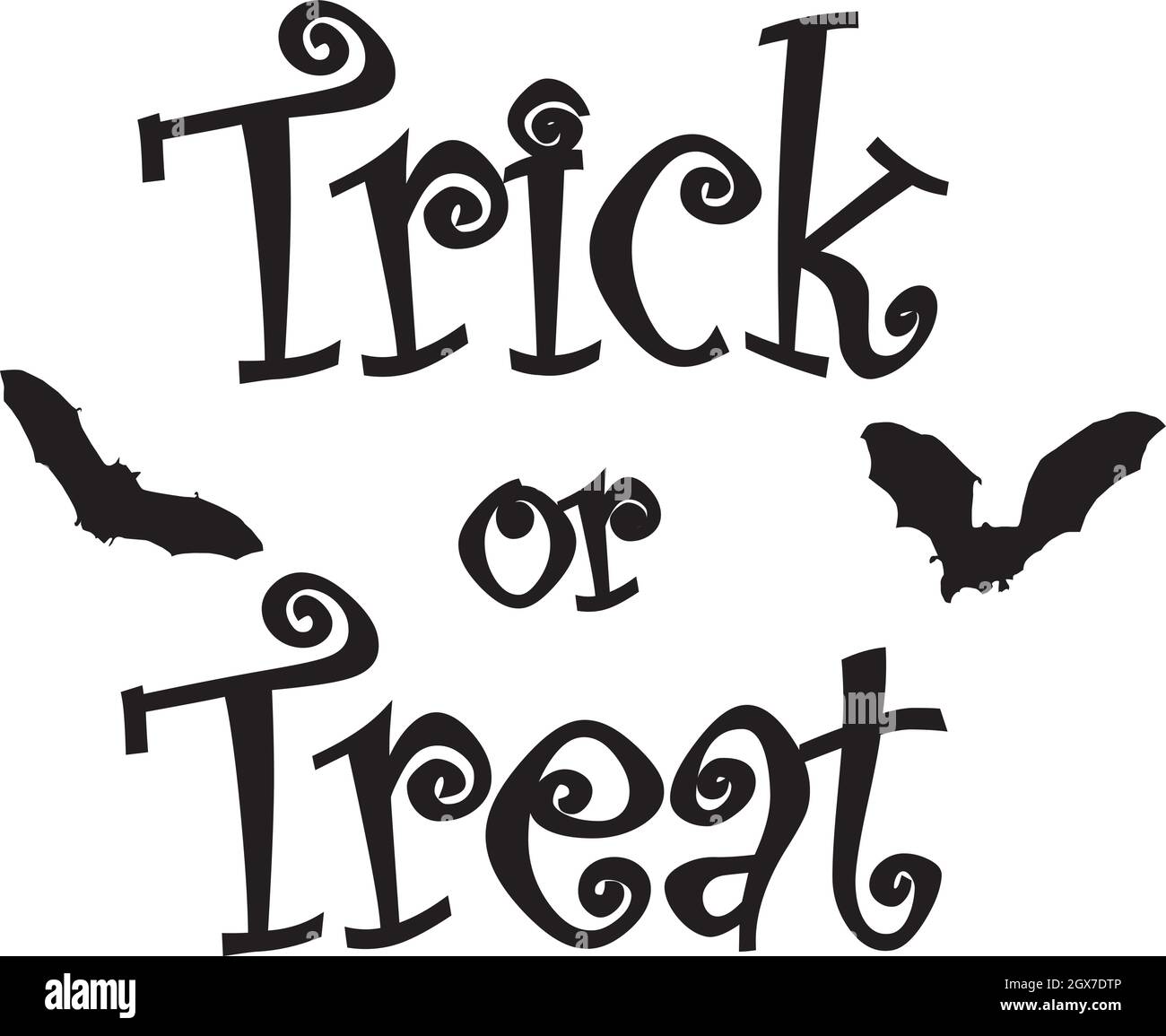 Illustrazione vettoriale dello sfondo di Halloween, trucco o trattare con pipistrelli volanti Illustrazione Vettoriale