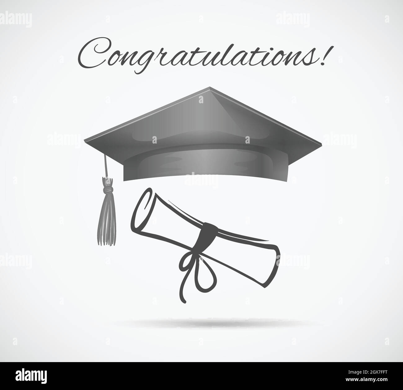 Modello di scheda di congratulazioni con tappo graduato Illustrazione Vettoriale