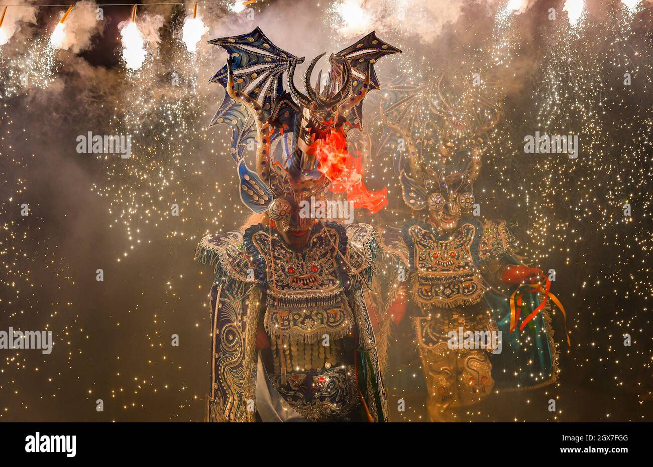 Rappresentazione di lucifero nel Carnevale di Oruro Bolivia Foto Stock