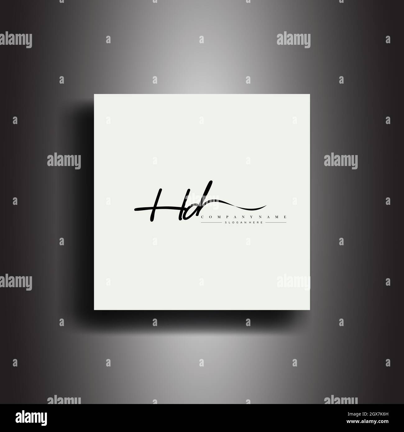 Monogramma di stile di firma HD.icona di scrittura calligrafica e vettore di scrittura manuale Illustrazione Vettoriale
