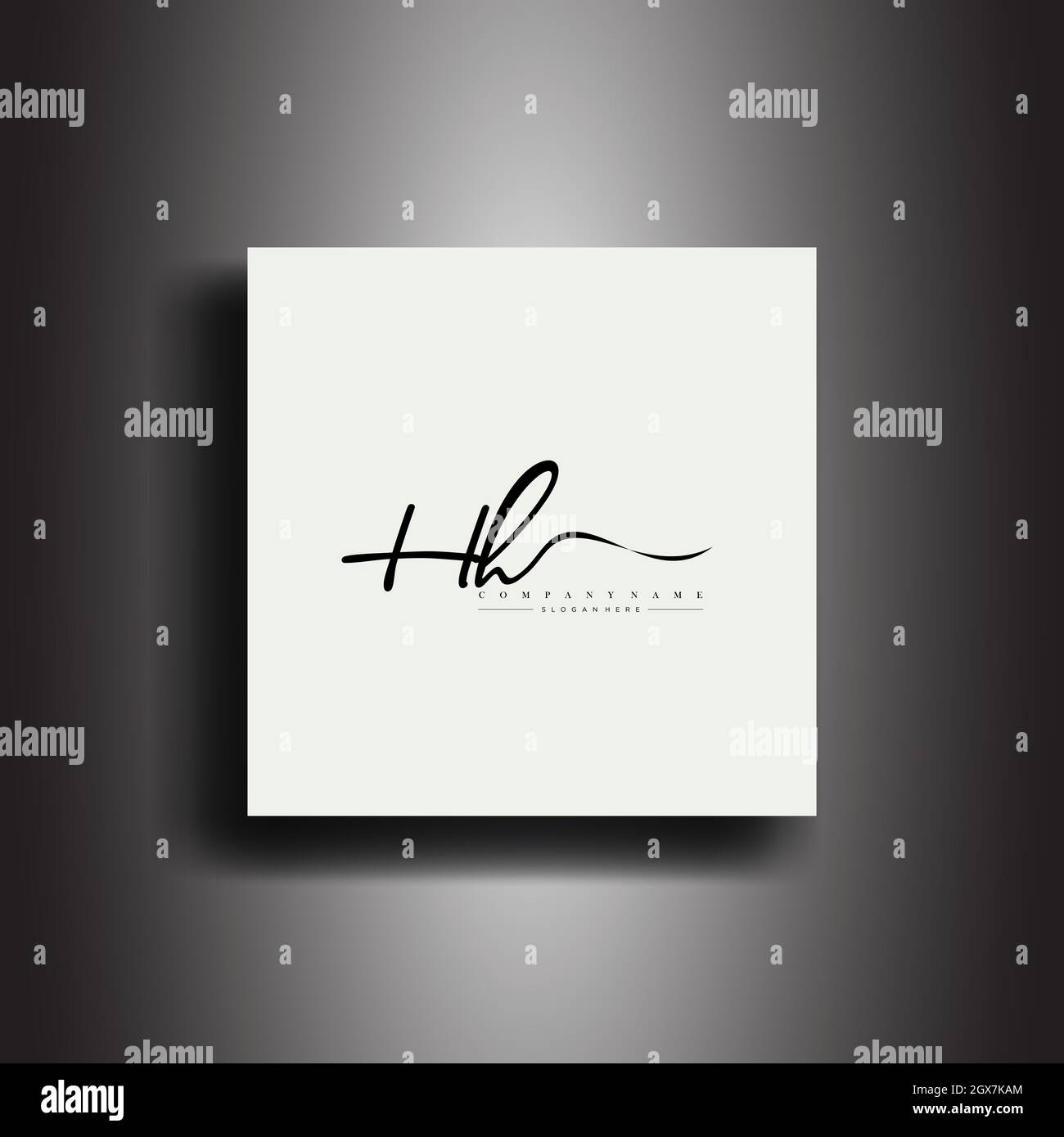 HH Signature style monogramma.icona di scrittura calligrafica e vettore di scrittura a mano Illustrazione Vettoriale