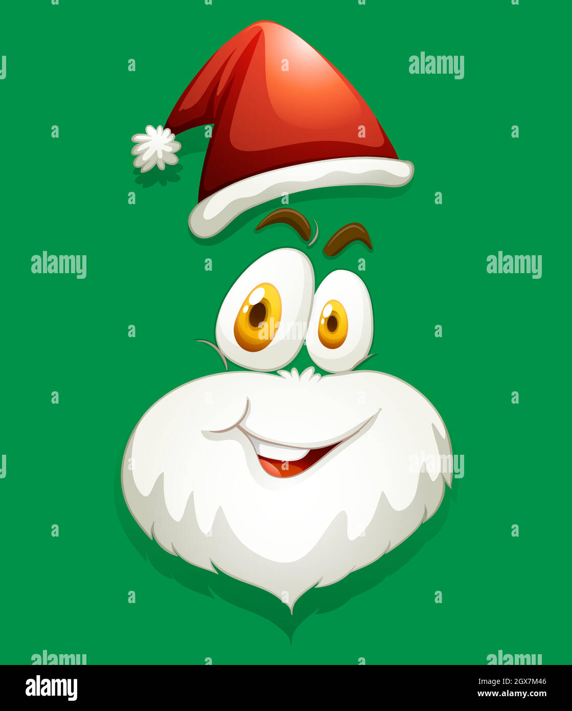 Santa faccia sul verde Illustrazione Vettoriale