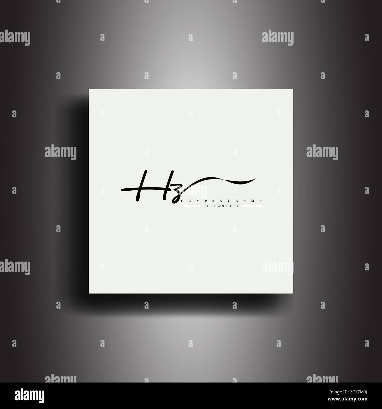HZ Signature style monogramma.icona di scrittura calligrafica e vettore di scrittura a mano Illustrazione Vettoriale
