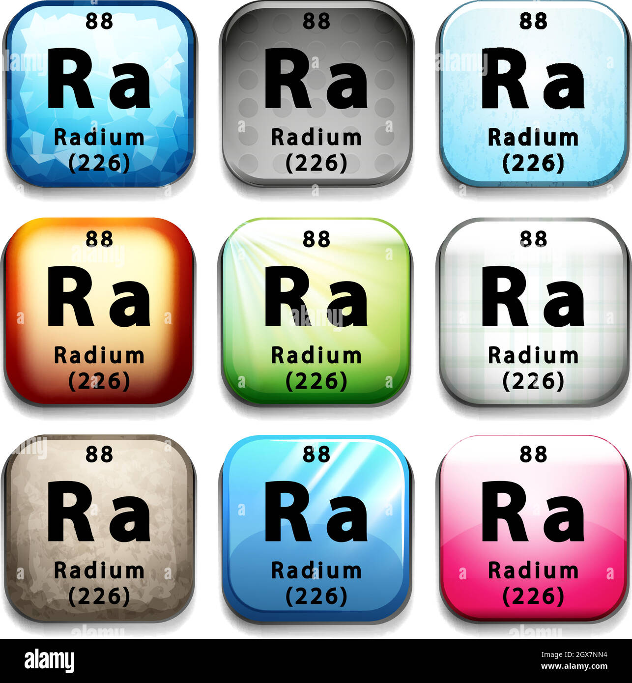 Simbol Radium Simbolo di radium tavola periodica Immagini Vettoriali Stock - Alamy