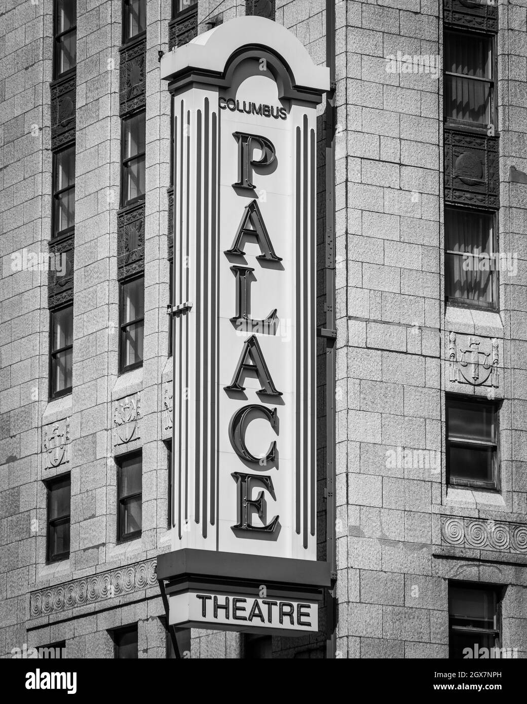 Insegna dello storico Columbus Palace Theatre - Ohio Foto Stock