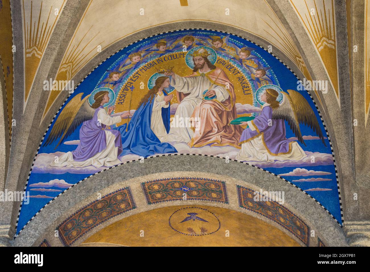 Murale - Santuario di Monte Cassino - St Meinrad - Indiana Foto Stock