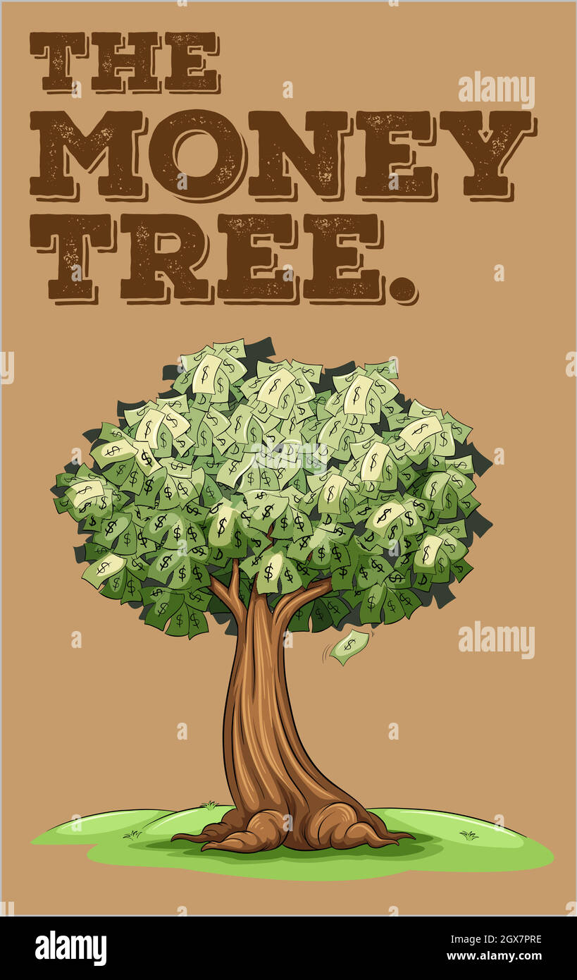 Il denaro che cresce su un albero Illustrazione Vettoriale