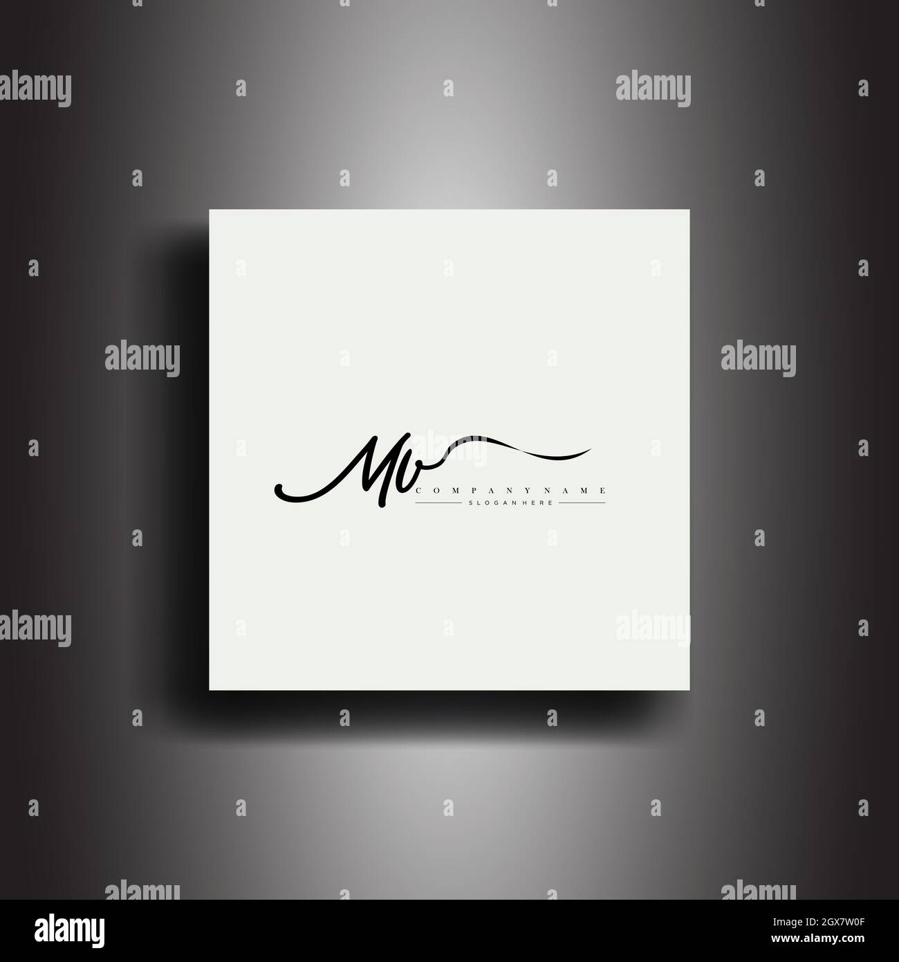 MV Signature style monogramma.icona di scrittura calligrafica e grafia vettoriale art Design Illustrazione Vettoriale
