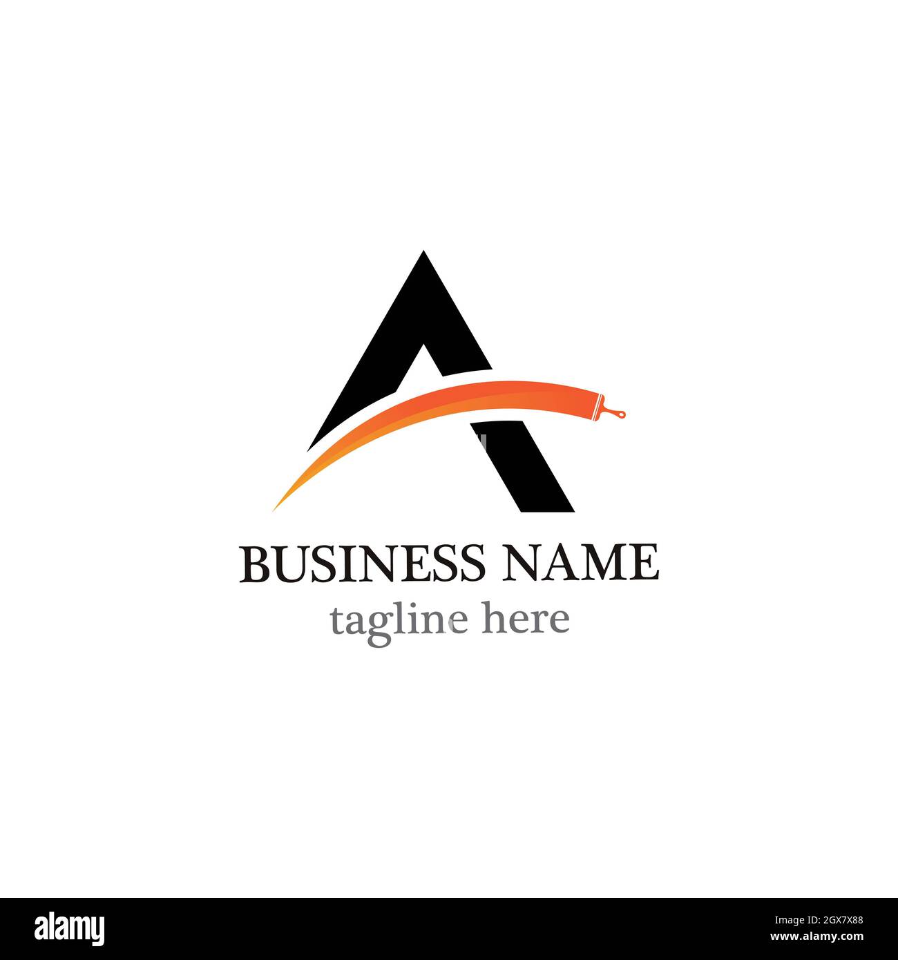 Un disegno di icona vettoriale del modello di logo del pittore di lettere Foto Stock