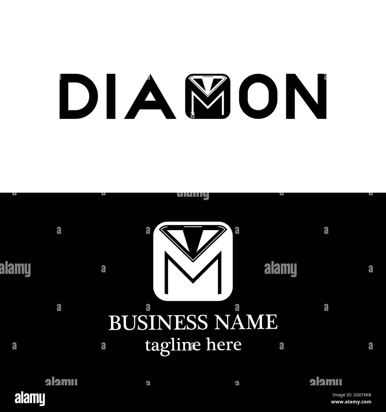 Modello di logo Diamante disegno di icone vettoriali Foto Stock